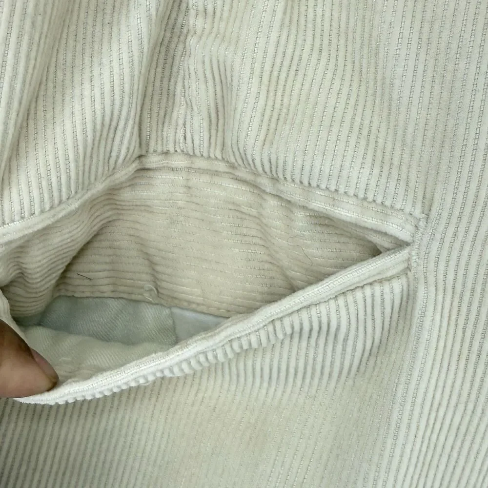 VTG Jos. A. Bank Mens Pants Beige Corduroy Straight Cuffed Pleat Chinos Size 35 - Picture 7 of 15